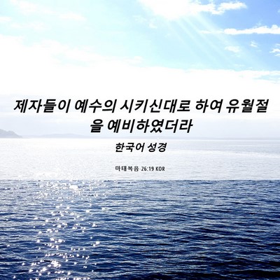 Picture 06 - 마태복음 26:19 KOR - 제자들이 예수의 시키신대로 하여 - Bible Verse Picture