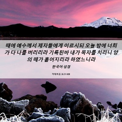 Picture 06 - 마태복음 26:31 KOR - 때에 예수께서 제자들에게 이르시되 - Bible Verse Picture