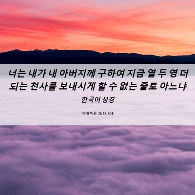 Picture 06 - 마태복음 26:53 KOR - 너는 내가 내 아버지께 구하여 지금 - Bible Verse Picture