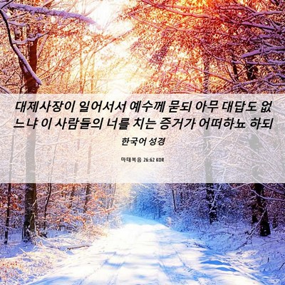 Picture 06 - 마태복음 26:62 KOR - 대제사장이 일어서서 예수께 묻되 - Bible Verse Picture