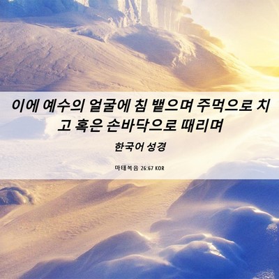 Picture 06 - 마태복음 26:67 KOR - 이에 예수의 얼굴에 침 뱉으며 - Bible Verse Picture
