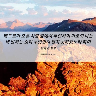 Picture 06 - 마태복음 26:70 KOR - 베드로가 모든 사람 앞에서 부인하여 - Bible Verse Picture