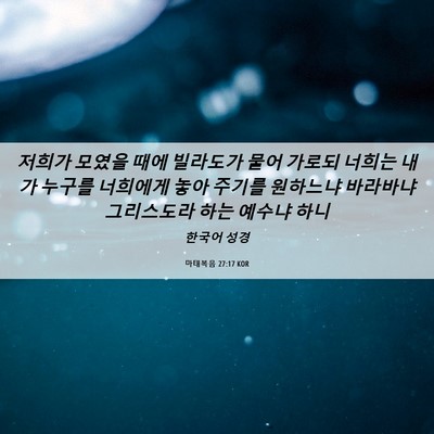 Picture 06 - 마태복음 27:17 KOR - 저희가 모였을 때에 빌라도가 물어 - Bible Verse Picture