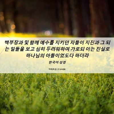 Picture 06 - 마태복음 27:54 KOR - 백부장과 및 함께 예수를 지키던 - Bible Verse Picture