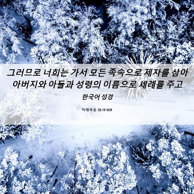 Picture 06 - 마태복음 28:19 KOR - 그러므로 너희는 가서 모든 족속으로 - Bible Verse Picture