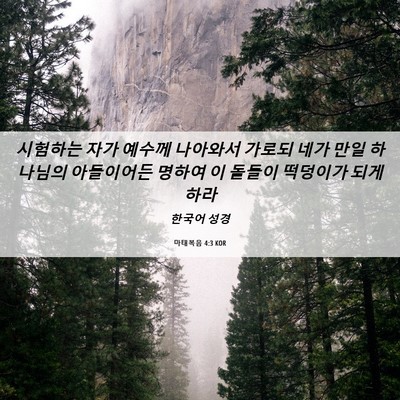 Picture 06 - 마태복음 4:3 KOR - 시험하는 자가 예수께 나아와서 - Bible Verse Picture