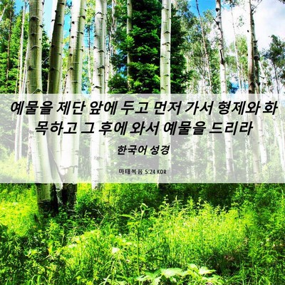 Picture 06 - 마태복음 5:24 KOR - 예물을 제단 앞에 두고 먼저 가서 - Bible Verse Picture