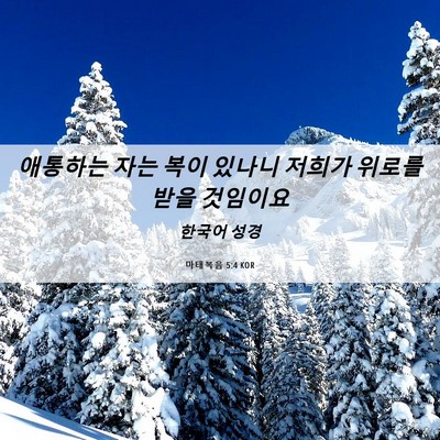Picture 06 - 마태복음 5:4 KOR - 애통하는 자는 복이 있나니 저희가 - Bible Verse Picture