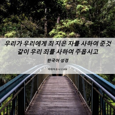 Picture 06 - 마태복음 6:12 KOR - 우리가 우리에게 죄 지은 자를 - Bible Verse Picture