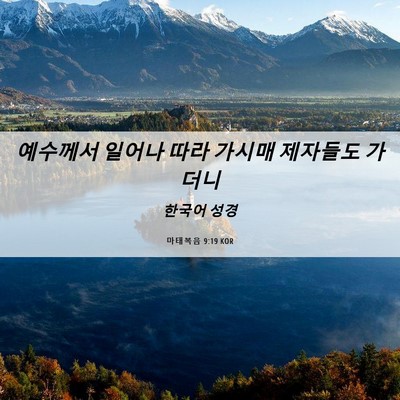 Picture 06 - 마태복음 9:19 KOR - 예수께서 일어나 따라 가시매 - Bible Verse Picture