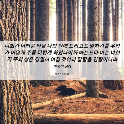 Picture 06 - 말라기 1:7 KOR - 너희가 더러운 떡을 나의 단에 - Bible Verse Picture