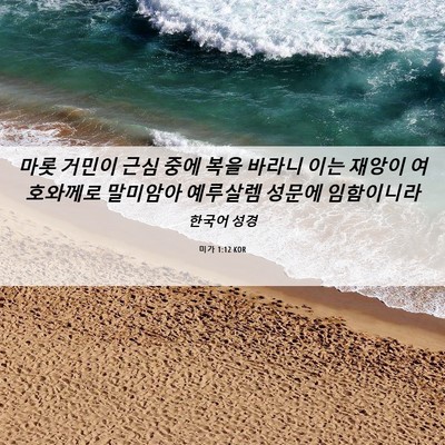 Picture 06 - 미가 1:12 KOR - 마롯 거민이 근심 중에 복을 바라니 - Bible Verse Picture
