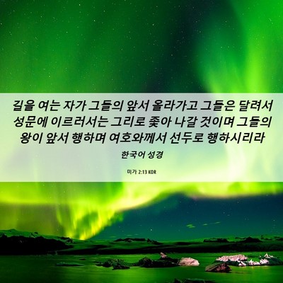 Picture 06 - 미가 2:13 KOR - 길을 여는 자가 그들의 앞서 - Bible Verse Picture