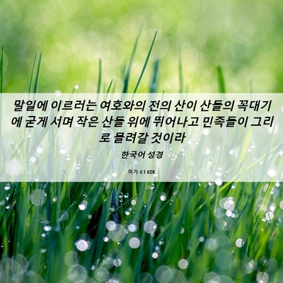 Picture 06 - 미가 4:1 KOR - 말일에 이르러는 여호와의 전의 산이 - Bible Verse Picture