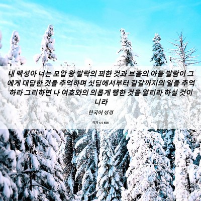 Picture 06 - 미가 6:5 KOR - 내 백성아 너는 모압 왕 발락의 꾀한 - Bible Verse Picture