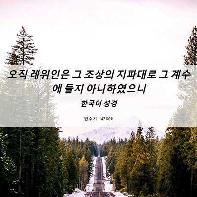 Picture 06 - 민수기 1:47 KOR - 오직 레위인은 그 조상의 지파대로 - Bible Verse Picture