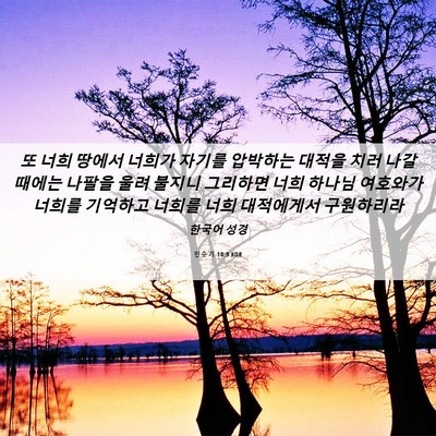 Picture 06 - 민수기 10:9 KOR - 또 너희 땅에서 너희가 자기를 - Bible Verse Picture