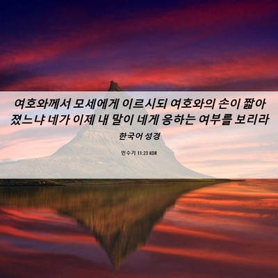 Picture 06 - 민수기 11:23 KOR - 여호와께서 모세에게 이르시되 - Bible Verse Picture