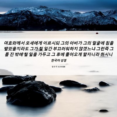 Picture 06 - 민수기 12:14 KOR - 여호와께서 모세에게 이르시되 그의 - Bible Verse Picture