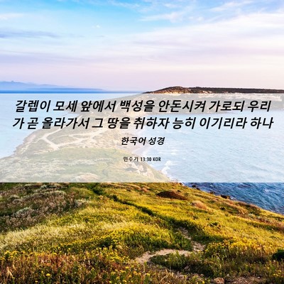 Picture 06 - 민수기 13:30 KOR - 갈렙이 모세 앞에서 백성을 안돈시켜 - Bible Verse Picture