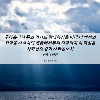 Picture 06 - 민수기 14:19 KOR - 구하옵나니 주의 인자의 광대하심을 - Bible Verse Picture