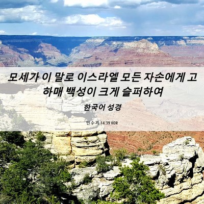 Picture 06 - 민수기 14:39 KOR - 모세가 이 말로 이스라엘 모든 - Bible Verse Picture