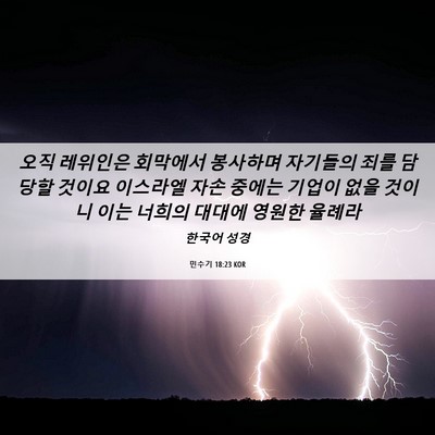 Picture 06 - 민수기 18:23 KOR - 오직 레위인은 회막에서 봉사하며 - Bible Verse Picture