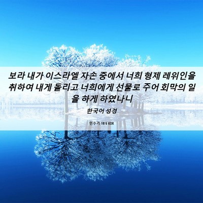 Picture 06 - 민수기 18:6 KOR - 보라 내가 이스라엘 자손 중에서 - Bible Verse Picture