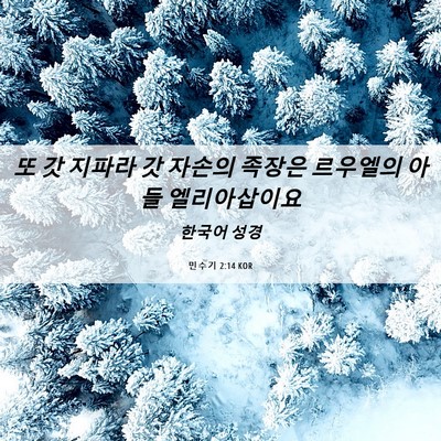 Picture 06 - 민수기 2:14 KOR - 또 갓 지파라 갓 자손의 족장은 - Bible Verse Picture