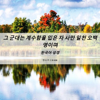 Picture 06 - 민수기 2:28 KOR - 그 군대는 계수함을 입은 자 사만 - Bible Verse Picture
