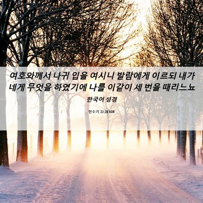 Picture 06 - 민수기 22:28 KOR - 여호와께서 나귀 입을 여시니 - Bible Verse Picture
