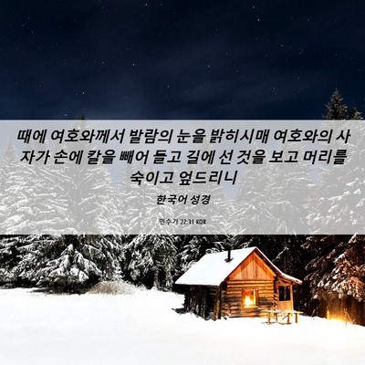 Picture 06 - 민수기 22:31 KOR - 때에 여호와께서 발람의 눈을 - Bible Verse Picture