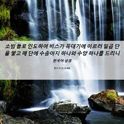 Picture 06 - 민수기 23:14 KOR - 소빔 들로 인도하여 비스가 꼭대기에 - Bible Verse Picture