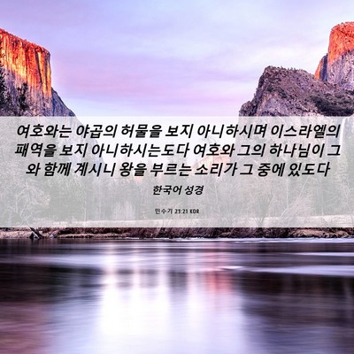 Picture 06 - 민수기 23:21 KOR - 여호와는 야곱의 허물을 보지 - Bible Verse Picture