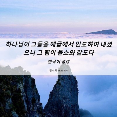 Picture 06 - 민수기 23:22 KOR - 하나님이 그들을 애굽에서 인도하여 - Bible Verse Picture