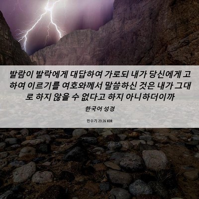 Picture 06 - 민수기 23:26 KOR - 발람이 발락에게 대답하여 가로되 - Bible Verse Picture