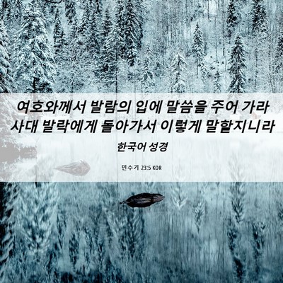 Picture 06 - 민수기 23:5 KOR - 여호와께서 발람의 입에 말씀을 주어 - Bible Verse Picture