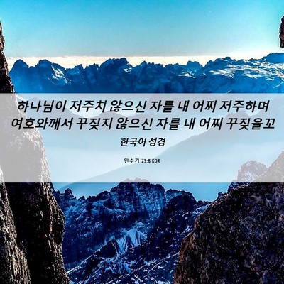 Picture 06 - 민수기 23:8 KOR - 하나님이 저주치 않으신 자를 내 - Bible Verse Picture
