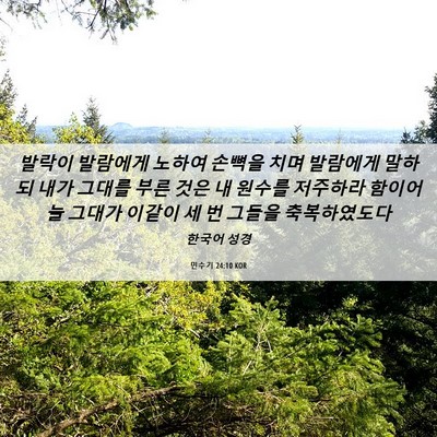Picture 06 - 민수기 24:10 KOR - 발락이 발람에게 노하여 손뼉을 치며 - Bible Verse Picture