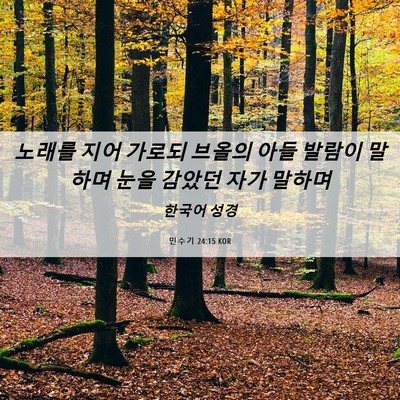 Picture 06 - 민수기 24:15 KOR - 노래를 지어 가로되 브올의 아들 - Bible Verse Picture