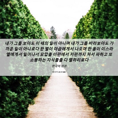 Picture 06 - 민수기 24:17 KOR - 내가 그를 보아도 이 때의 일이 - Bible Verse Picture