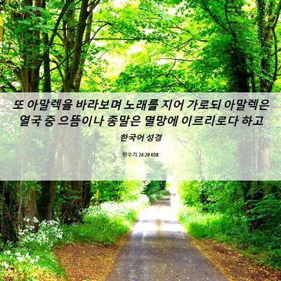 Picture 06 - 민수기 24:20 KOR - 또 아말렉을 바라보며 노래를 지어 - Bible Verse Picture