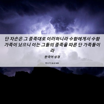 Picture 06 - 민수기 26:42 KOR - 단 자손은 그 종족대로 이러하니라 - Bible Verse Picture
