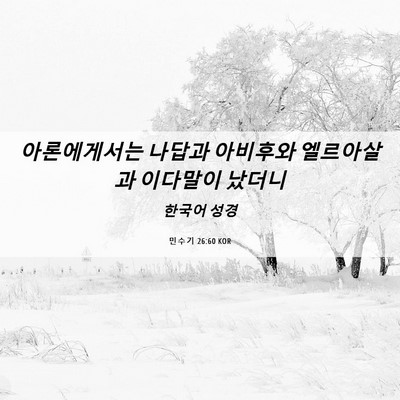 Picture 06 - 민수기 26:60 KOR - 아론에게서는 나답과 아비후와 - Bible Verse Picture
