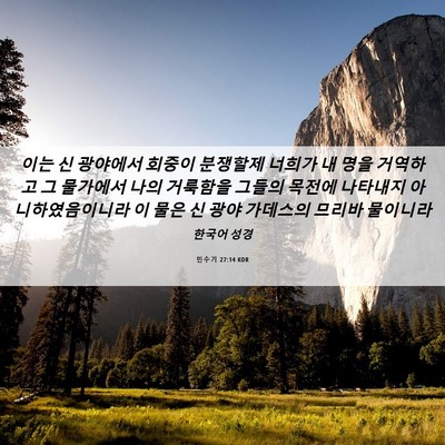 Picture 06 - 민수기 27:14 KOR - 이는 신 광야에서 회중이 분쟁할제 - Bible Verse Picture
