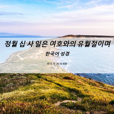 Picture 06 - 민수기 28:16 KOR - 정월 십 사 일은 여호와의 - Bible Verse Picture