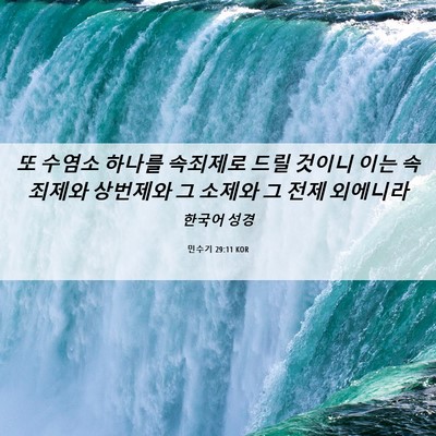 Picture 06 - 민수기 29:11 KOR - 또 수염소 하나를 속죄제로 드릴 - Bible Verse Picture