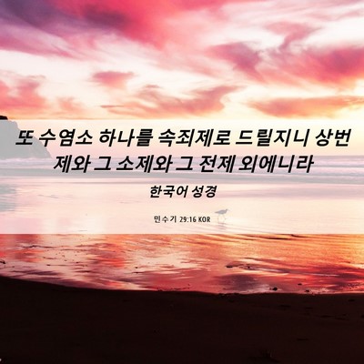 Picture 06 - 민수기 29:16 KOR - 또 수염소 하나를 속죄제로 드릴지니 - Bible Verse Picture