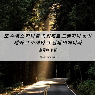 Picture 06 - 민수기 29:38 KOR - 또 수염소 하나를 속죄제로 드릴지니 - Bible Verse Picture