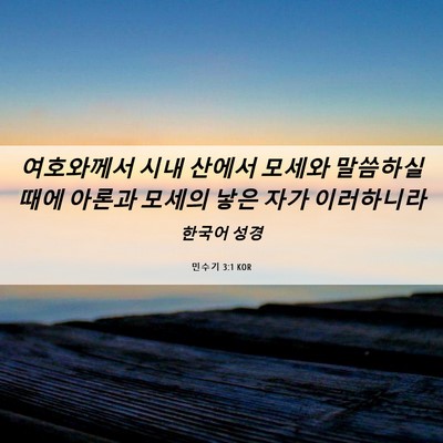 Picture 06 - 민수기 3:1 KOR - 여호와께서 시내 산에서 모세와 - Bible Verse Picture